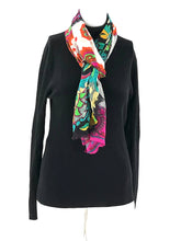 Scarf Blue, Green, Yellow, White, Black, Grey And Pink Light Weight Fabric  !00% Rayon - TheRealThreads